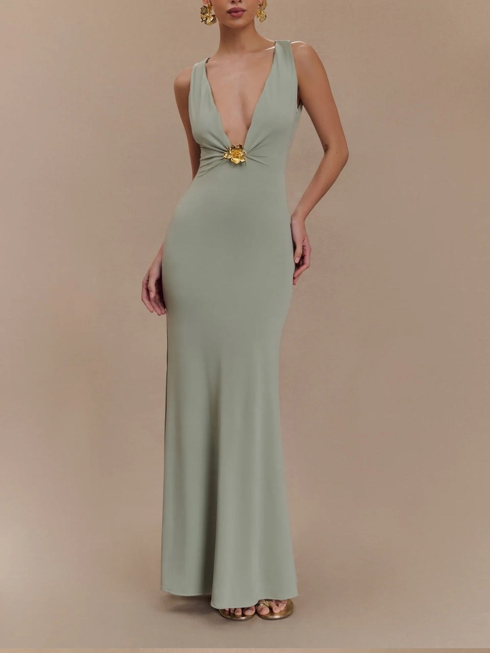 Meshki Beck Plunge Maxi Dress